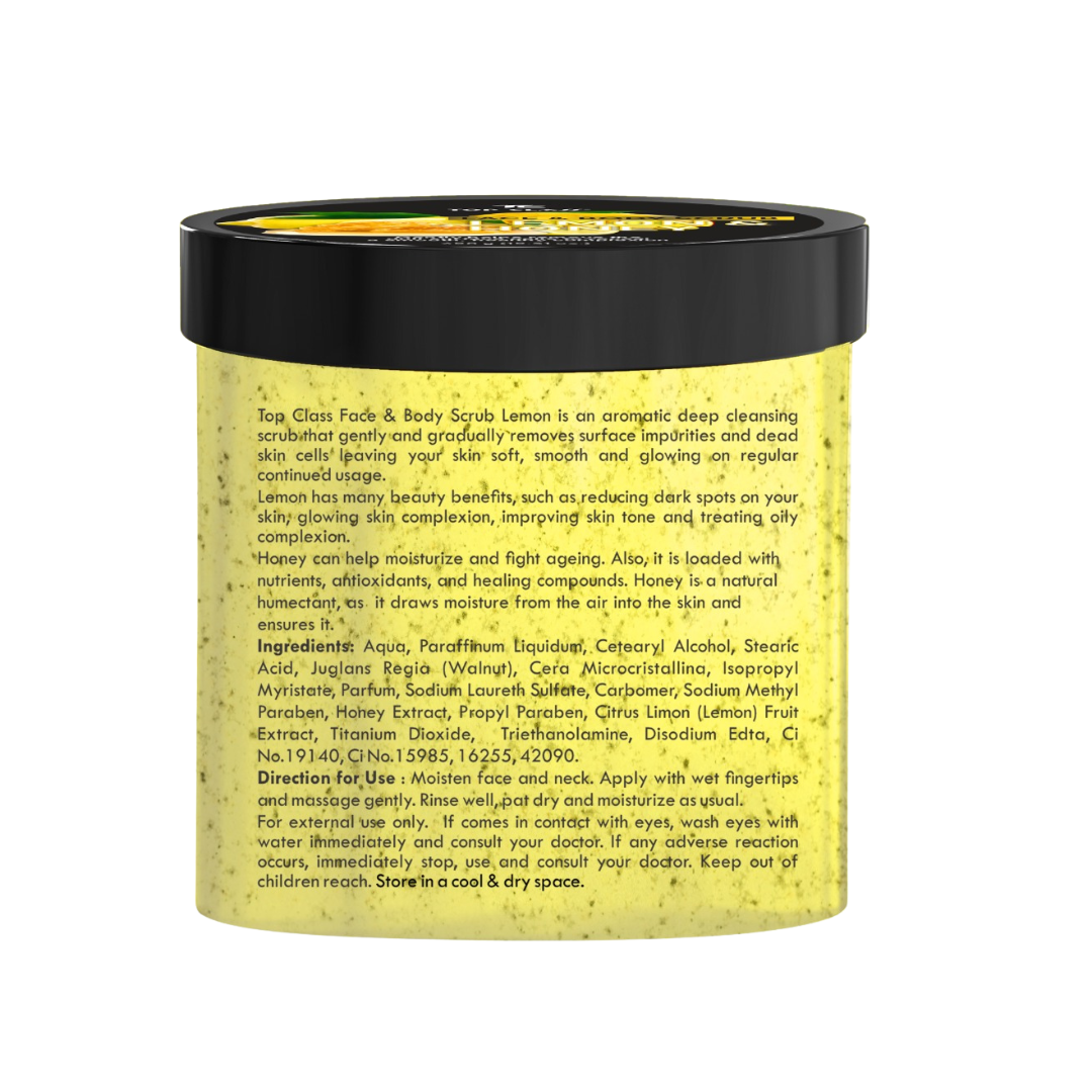 Top Class Face & Body Scrub - Lemon & Honey 450ml